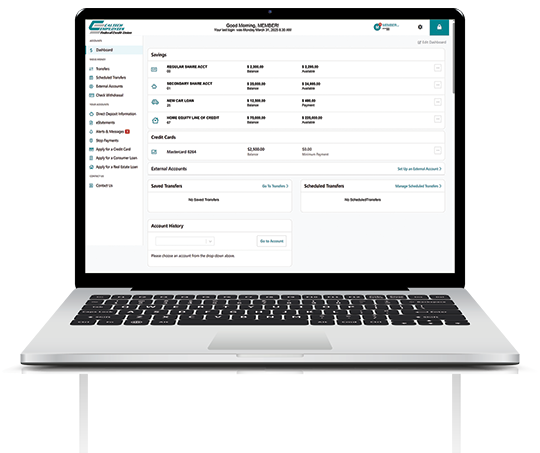 An open laptop with online account access showing screen.