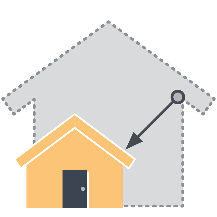 Large house with dial down to smaller house.