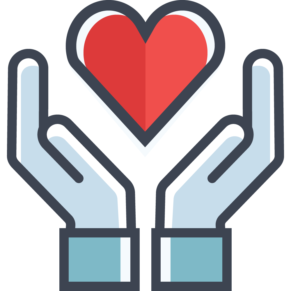 Hands holding a heart