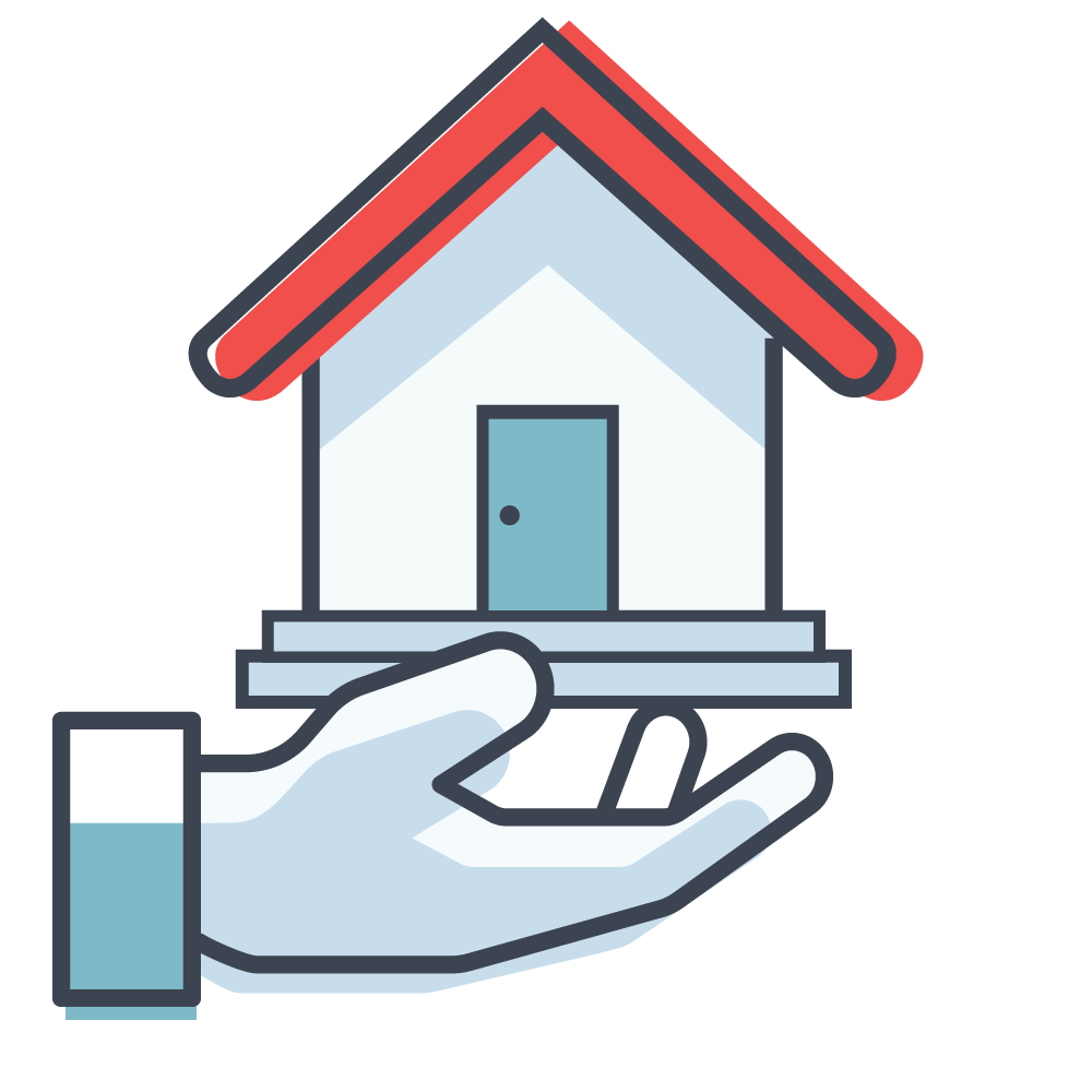 Hand holding a house